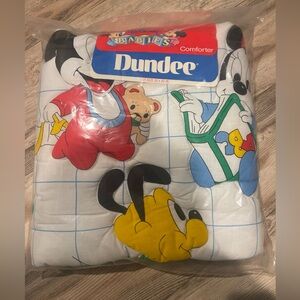 Vintage 1984 Dundee Disney Baby Mickey Minnie Pluto Crib Blanket Quilt Comforter